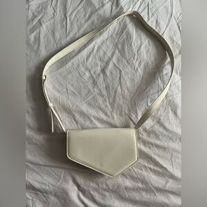 Zara White Faux Leather Crossbody Bag